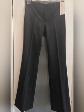 ANTONIO MELANI Black "Maxine" Fit Straight Leg Trousers, Back Pockets Sz:2R, NWT